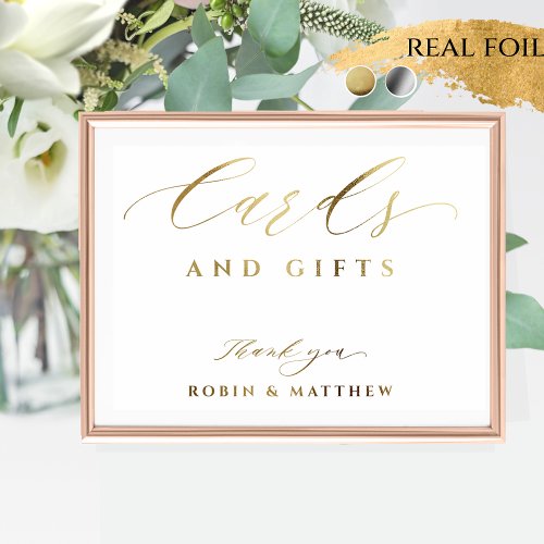 Real Foil Elegant Cards and Gifts Wedding Sign 