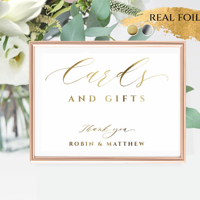 Real Foil Elegant Cards and Gifts Wedding Sign  (Creator Uploaded)