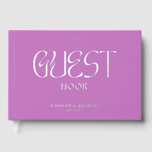 Real Foil Elegant Chic Calligraphy Script Wedding Guest Book