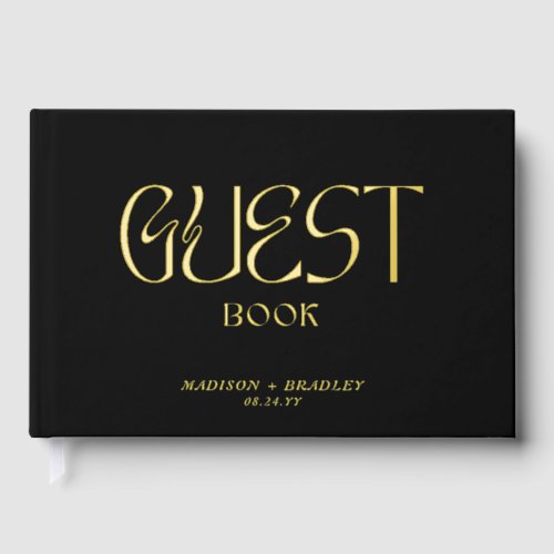 Real Foil Elegant Gold Calligraphy Script Wedding Foil Guest Book