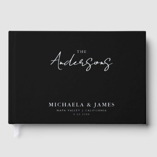 REAL FOIL Elegant Handwritten Script Wedding Foil Guest Book