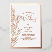 Real Foil Elegant Pampas Grass Photo Wedding