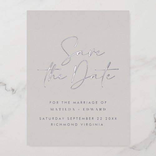 real foil elegant typography wedding announcement