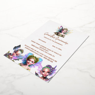 Real foil fairy enchanted rose gold fairytale foil invitation