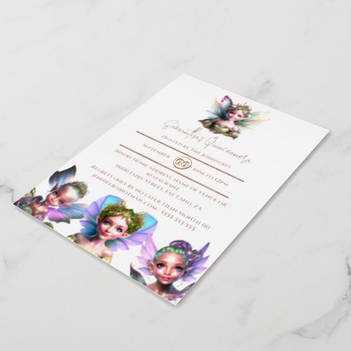 Real foil fairy enchanted rose gold fairytale foil invitation