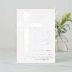 real foil First Holy Communion Foil Invitation