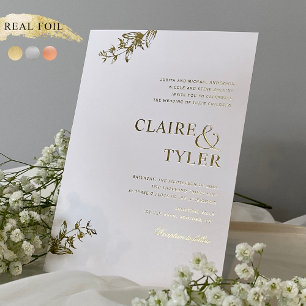 Real Foil Formal and Elegant Typography Wedding Invitation