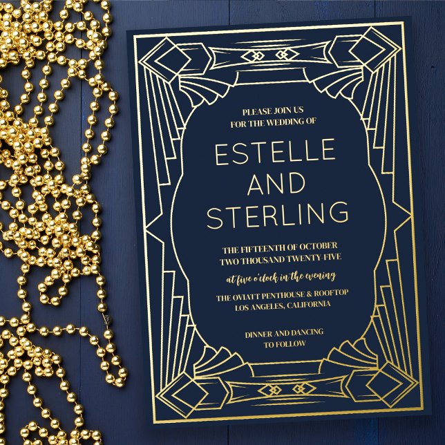 Real Foil Geometric Shape Wedding  Foil Invitation (Creator Uploaded)