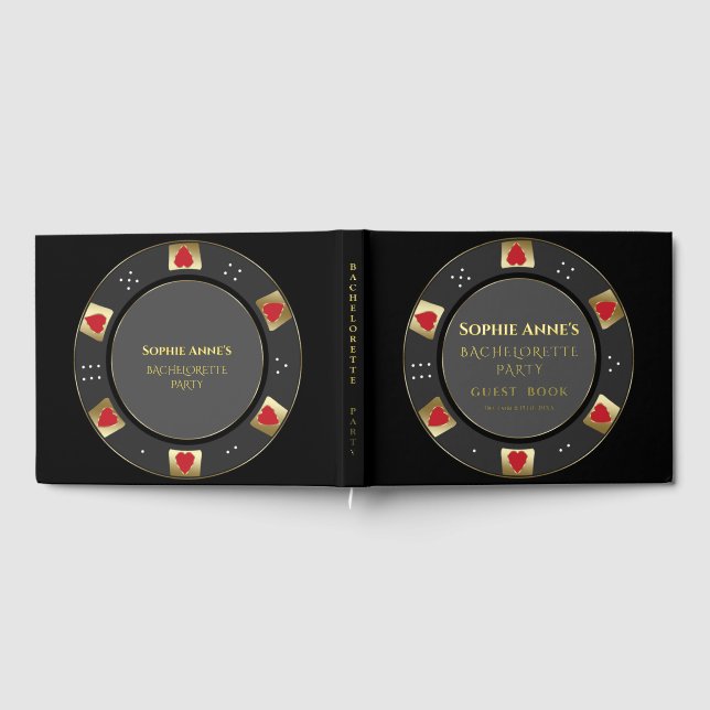 Real Foil Las Vegas Poker Chip Bachelorette Party  Foil Guest Book (Full)