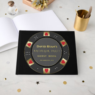Real Foil Luxury Poker Chip Casino Bachelor Party Foil Guest Book