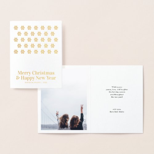 Real Foil Merry Christmas Photo Greeting Card