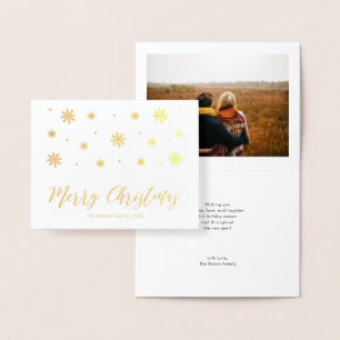 Real Foil Merry Christmas Photo Greeting Card
