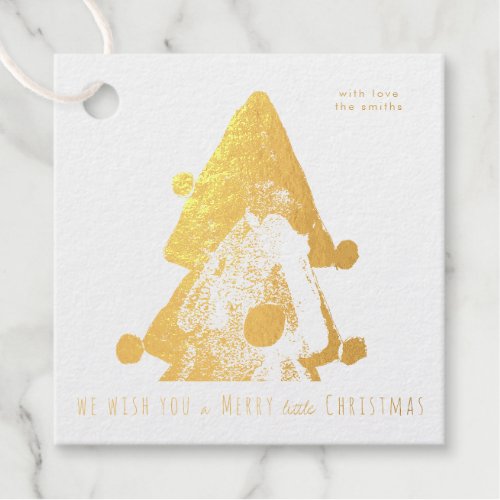 Real Foil Merry little Christmas Tree Foil Favor Tags