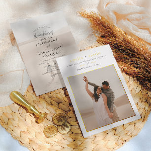 Real Foil   Modern Boho Simple 2 Photo Wedding Invitation