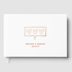 Real Foil Modern Love Hearts Wedding Guest Book