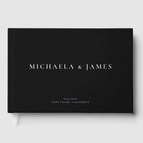 REAL FOIL Modern Minimalist Custom Text Wedding Foil Guest Book