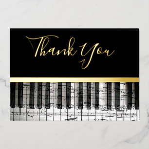 real foil music thank you card