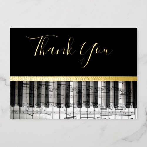 real foil  music thank you card