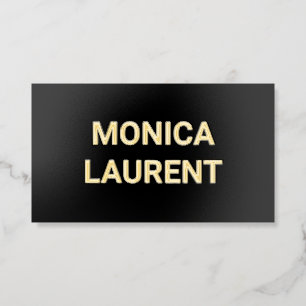 REAL FOIL NAME QR CODE SOCIAL ICONS BLACK BUSINESS CARDS