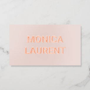 REAL FOIL NAME QR CODE SOCIAL ICONS BLUSH PINK BUSINESS CARDS