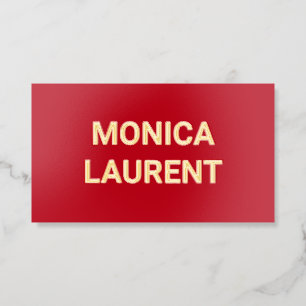 REAL FOIL NAME QR CODE SOCIAL ICONS RED BUSINESS CARDS