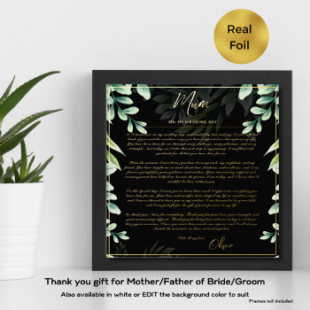 Real Foil Parents Of Bride Groom Mom Dad Thank You Foil Prints by invitationz at Zazzle