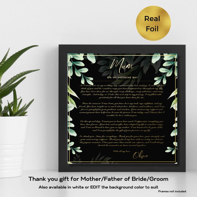 Real Foil Parents of Bride Groom Mom Dad Thank You Foil Prints (Creator Uploaded)
