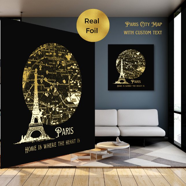 Real Foil PARIS Street Map Custom Art Foil Prints (Creator Uploaded)