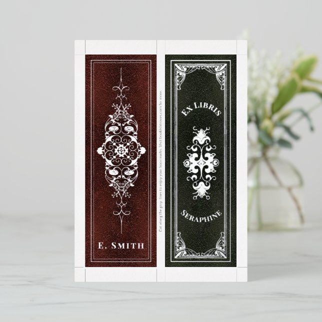 Real Foil Personalized Name 2 Bookmarks Per Card (Standing Front)