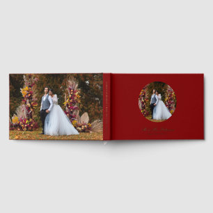 Real Foil Photo Simple Personalized Red Wedding Foil Guest Book
