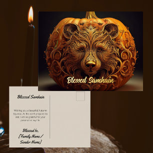 Real Foil Samhain Postcard Pagan Autumn Equinox