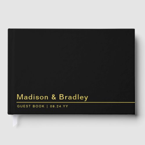 Real Foil Simple Modern Gold Script Wedding Foil Guest Book