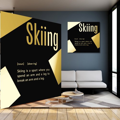 Real Foil SKIING Definition FUNNY Ski Word Art Foil Prints