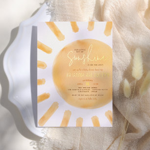 Real Foil Sunshine Boho Gender Neutral Baby Shower Invitation