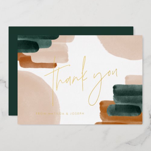 real foil terracotta baby shower thank you  foil holiday card