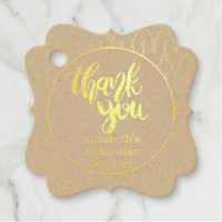 Real Foil THANK YOU Typography ANY EVENT Elegant Foil Favor Tags