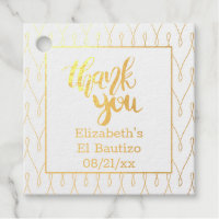 Real Foil THANK YOU Typography ANY EVENT Elegant Foil Favor Tags