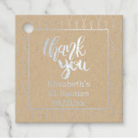 Real Foil THANK YOU Typography ANY EVENT Elegant Foil Favor Tags