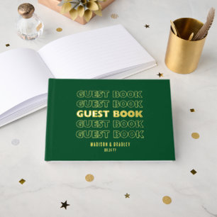 Real Foil Trendy Modern Typography Wedding Foil Guest Book