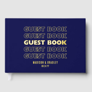 Real Foil Trendy Modern Typography Wedding Foil Guest Book