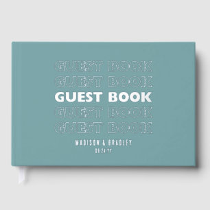 Real Foil Trendy Modern Typography Wedding Foil Guest Book