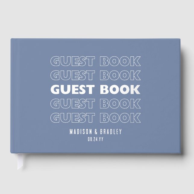 Real Foil Trendy Modern Typography Wedding Foil Guest Book (Front)