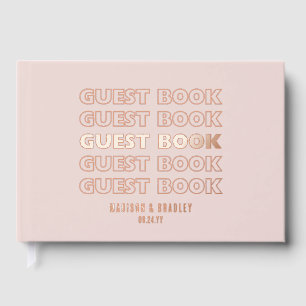 Real Foil Trendy Modern Typography Wedding Guest Book