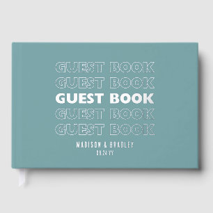 Real Foil Trendy Modern Typography Wedding Guest Book