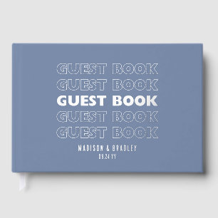 Real Foil Trendy Modern Typography Wedding Guest Book