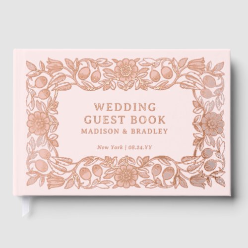 Real Foil Vintage Floral Wedding Foil Guest Book