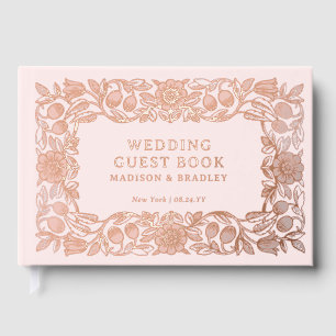 Real Foil Vintage Floral Wedding Guest Book