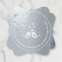 REAL FOIL Wedding Love Birds Thank You Favor Gifts Foil Favor Tags