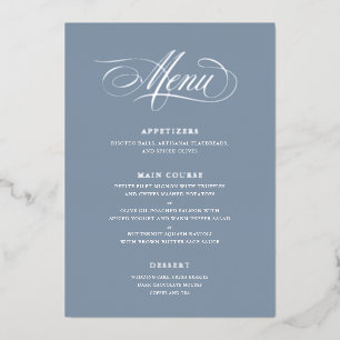 Real Foil Wedding Menu Classic Script Calligraphy