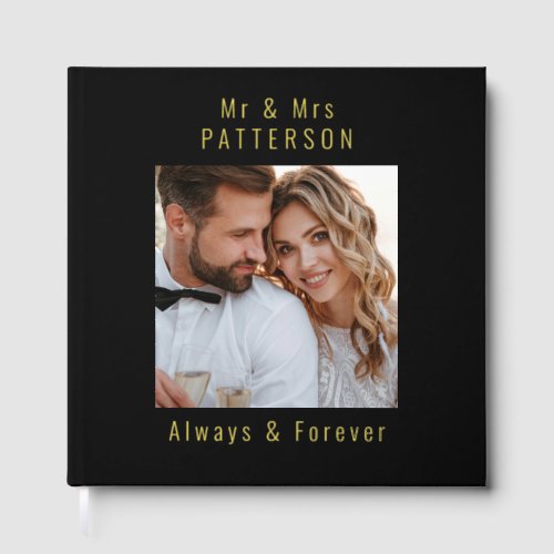 Real Foil Wedding Photo Personalized Names Foil Guest Book